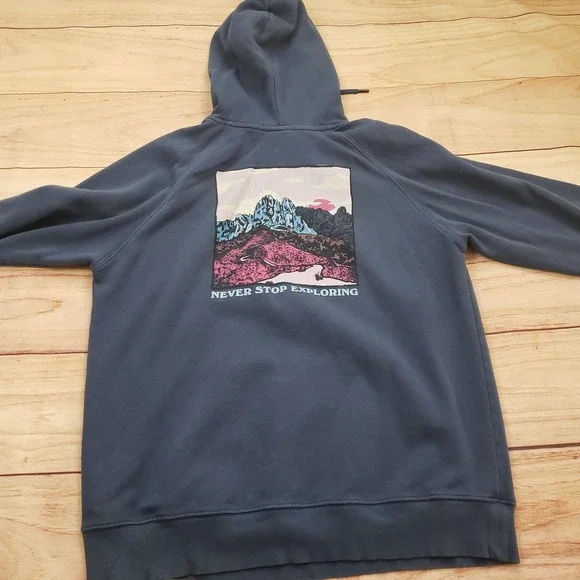 The North Face Hoodie Womens Large Blue Outdoor Pullover Sweater Sweatshirt * - Picture 7 of 12
